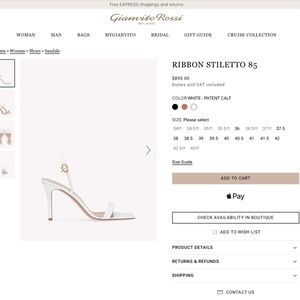 Like New - Gianvito Rossi Ribbon Stiletto 85